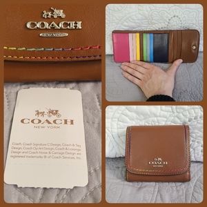 Coach Rainbow Stitch Trifold Wallet
